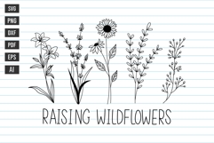 Raising Wildflower Svg, Flower Svg, Flower Line Art. Product Image 1