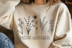 Raising Wildflower Svg, Flower Svg, Flower Line Art. Product Image 8