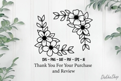 Flower SVG Floral SVG Flower Corner SVG Flower Wedding SVG Product Image 7