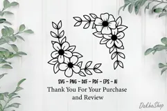 Flower SVG Floral SVG Flower Corner SVG Flower Wedding SVG Product Image 7