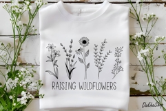 Raising Wildflower Svg, Flower Svg, Flower Line Art. Product Image 4