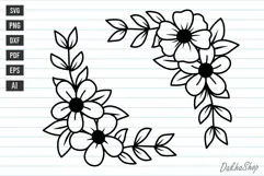 Flower SVG Floral SVG Flower Corner SVG Flower Wedding SVG Product Image 1
