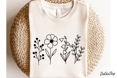 Flower SVG Flower Meadow SVG Wildflower SVG Flower Line art. Product Image 7