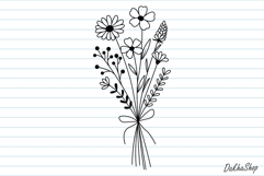 Flower Split Monogram Svg, Floral Bouquet Svg, Flowers Svg. Product Image 3
