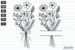 Flower Split Monogram Svg, Floral Bouquet Svg, Flowers Svg. Product Image 1