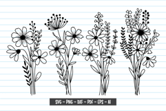 Flower Svg, Floral Bouquet Svg, Wildflower Svg, Flowers Svg Product Image 1