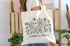 Flower Hand Drawn SVG, Flowers SVG, Wildflower Meadow SVG Product Image 7