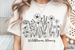 Flower Hand Drawn SVG, Flowers SVG, Wildflower Meadow SVG Product Image 3
