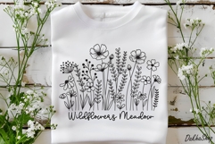 Flower Hand Drawn SVG, Flowers SVG, Wildflower Meadow SVG Product Image 4