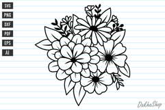Flower Bouquet Svg, Flower Svg, Flower Succulent Plant Svg Product Image 1