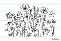 Flower Hand Drawn SVG, Flowers SVG, Wildflower Meadow SVG Product Image 2