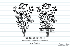 Flowers Svg, Flower split Monogram Svg, Floral Bouquet Svg. Product Image 10