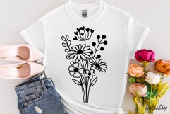 Flowers Svg, Flower split Monogram Svg, Floral Bouquet Svg. Product Image 4