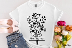 Flowers Svg, Flower split Monogram Svg, Floral Bouquet Svg. Product Image 5