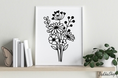 Flowers Svg, Flower split Monogram Svg, Floral Bouquet Svg. Product Image 9