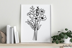 Flower Split Monogram Svg, Floral Bouquet Svg, Flowers Svg. Product Image 7