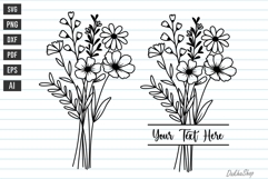 Flower Split Monogram Svg, Floral Bouquet Svg, Flowers Svg. Product Image 1