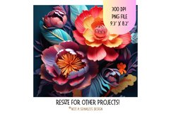 Flower 3d Tumbler Wrap | Bright 3d Sublimation Tumbler Png 