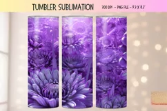 Flower 3d Tumbler Wrap Purple 3d Tumbler Sublimation Wrap
