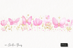Watercolor Flowers and Butterfly | Spring PNG Product Image 1