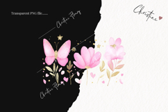 Watercolor Flowers and Butterfly | Spring PNG Product Image 2