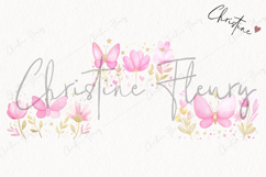 Watercolor Flowers and Butterfly | Spring PNG Product Image 3
