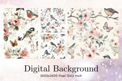 Flower Pattern Background Wallpaper Digital Paper_41 Product Image 1