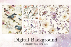 Flower Pattern Background Wallpaper Digital Paper_42 Product Image 1