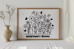 Wildflower Svg Flower Svg Flower Meadow Svg Flower Line Art. Product Image 9