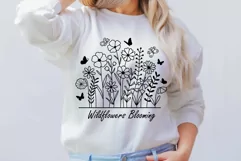 Wildflower Svg Flower Svg Flower Meadow Svg Flower Line Art. Product Image 6