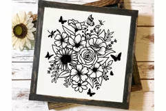 Flower And Butterfly Svg, Flower Bouquet Svg, Flower Svg. Product Image 2