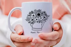 Flower Svg, Watering Can With Flowers Svg, Flower Line Art. Product Image 7