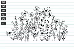 Flower Svg, Flower Meadow Svg, Wildflower Svg, flowers Svg. Product Image 1