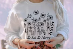 No rain No Flowers Svg, Flower Svg, Flower Line art. Product Image 6