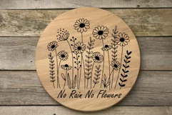 No rain No Flowers Svg, Flower Svg, Flower Line art. Product Image 7