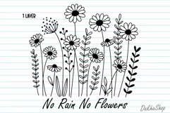 No rain No Flowers Svg, Flower Svg, Flower Line art. Product Image 2