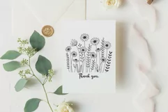 No rain No Flowers Svg, Flower Svg, Flower Line art. Product Image 8
