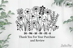 Flower SVG Flower Meadow SVG Wildflower SVG Flower Line art Product Image 9