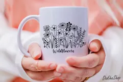 Flower SVG Flower Meadow SVG Wildflower SVG Flower Line art Product Image 6