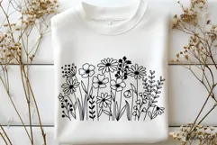 Flower SVG Flower Meadow SVG Wildflower SVG Flower Line art Product Image 8