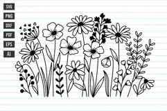 Flower SVG Flower Meadow SVG Wildflower SVG Flower Line art Product Image 1