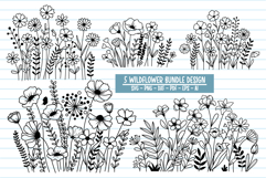 Flower Svg, Flower Meadow, Wildflower Svg, flower line Art. Product Image 1