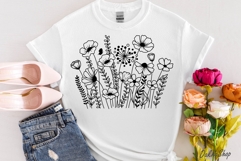 Flower Svg, Flower Meadow, Wildflower Svg, flower line Art. Product Image 8