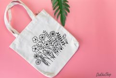 Flower Svg, Flower Meadow, Wildflower Svg, flower line Art. Product Image 10