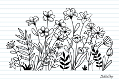 Flower Svg, Flower Meadow, Wildflower Svg, flower line Art. Product Image 4