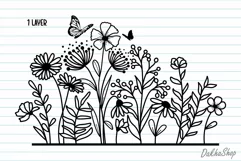 Flower Svg, Flower Meadow Svg, Wilflower Svg, Flower Border Product Image 2