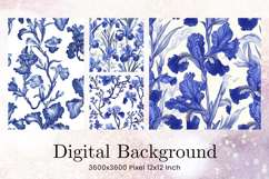 Flower Pattern Background Wallpaper Digital Paper_52 Product Image 1