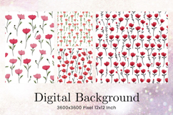 Flower Pattern Background Wallpaper Digital Paper_6 Product Image 1