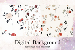 Flower Pattern Background Wallpaper Digital Paper_61 Product Image 1