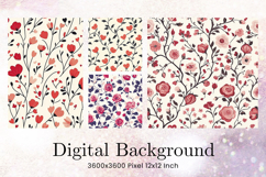 Flower Pattern Background Wallpaper Digital Paper_65 Product Image 1